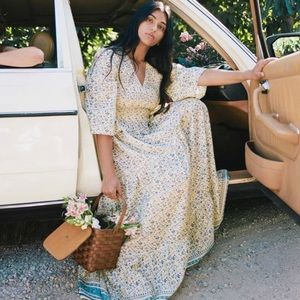 NWOT Christy Dawn Basil Dress in Larkspur Ditsy Field Silk-Cotton (Size M)